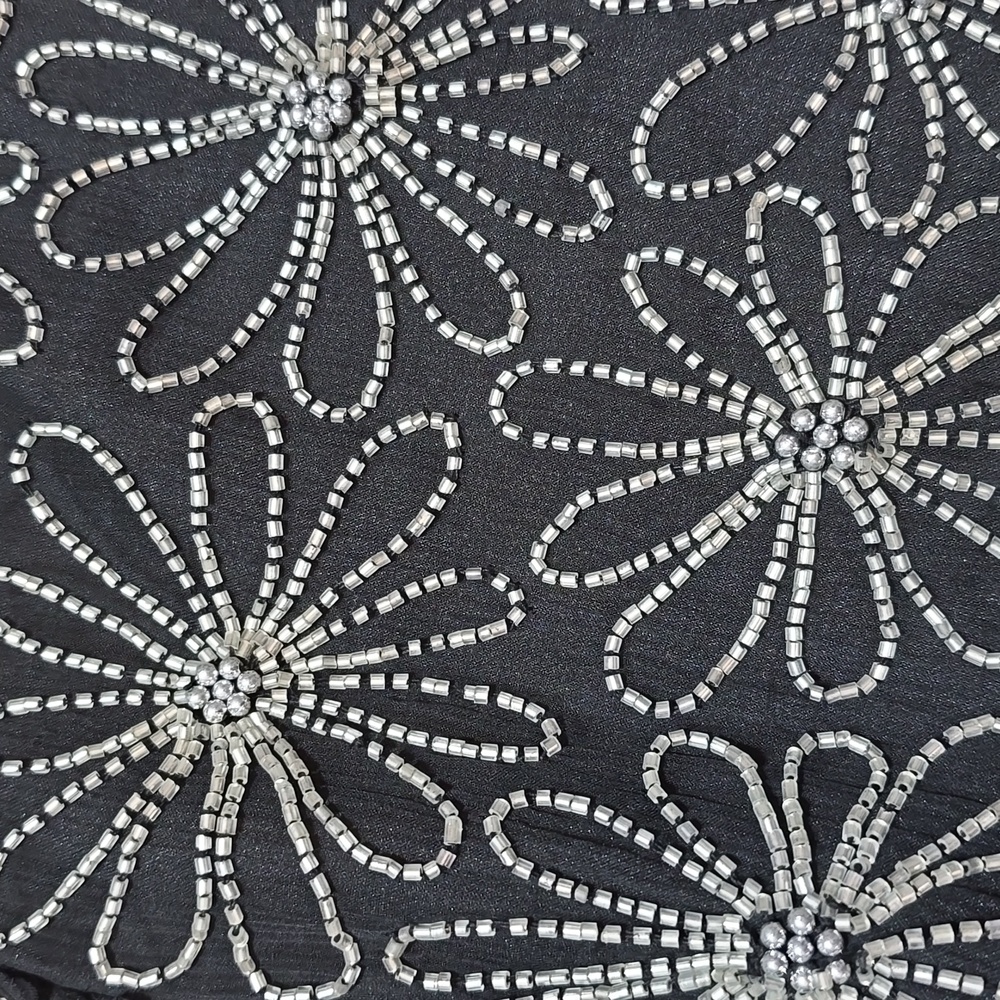 Scala Black Beaded Floral Cropped Jacket - Picture 4 of 12